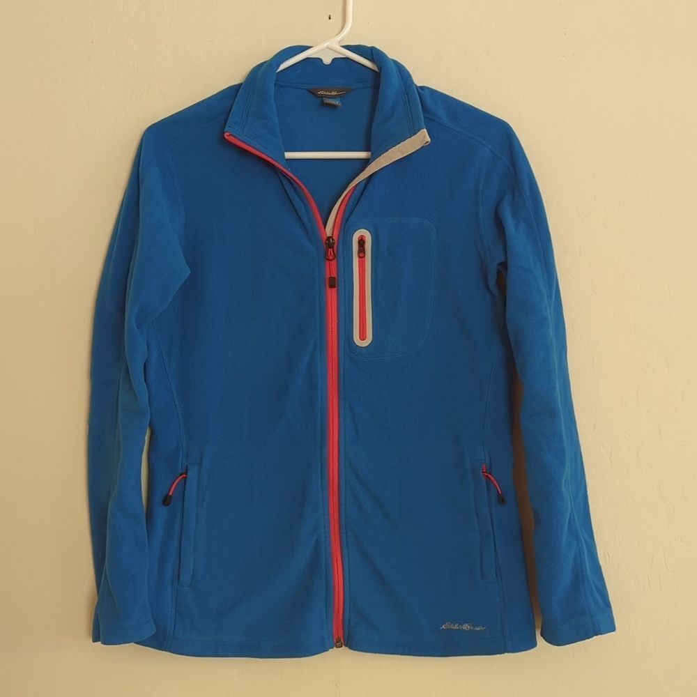 Eddie Bauer Fleece Jacket Blue Orange First Ascent Zip Up Long Sleeve - Size S